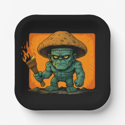 松明とキノコ獣 ペーパープレート (正面)