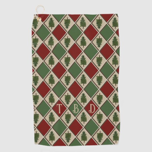 松木とハーレクインゴルフタオル ゴルフタオル (正面)