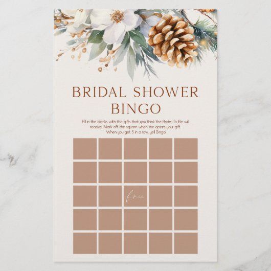 松木フローラビンゴブライダルシャワーゲーム 便箋 (正面)