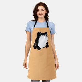 松本ほじ日本の寺Grumpy Frogスケッチアート エプロン