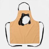 松本ほじ日本の寺Grumpy Frogスケッチアート エプロン (正面)