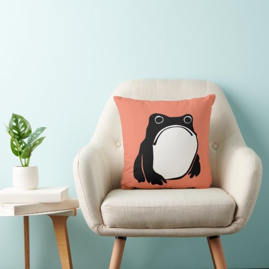 松本ほじ日本の寺Grumpy Frogスケッチアート クッション (椅子)