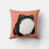 松本ほじ日本の寺Grumpy Frogスケッチアート クッション (裏面)