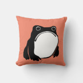 松本ほじ日本の寺Grumpy Frogスケッチアート クッション (正面)