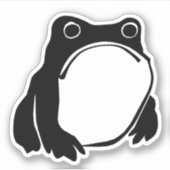 松本ほじ日本の寺Grumpy Frogスケッチアート シール (正面)