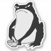 松本ほじ日本の寺Grumpy Frogスケッチアート シール (正面)