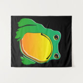 松本ほじ日本の寺Grumpy Frogスケッチアート タペストリー (正面(横))