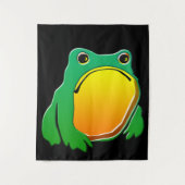 松本ほじ日本の寺Grumpy Frogスケッチアート タペストリー (正面)