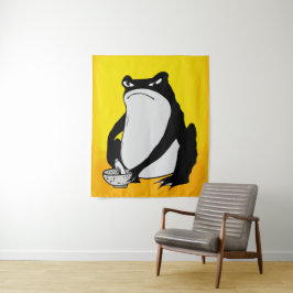 松本ほじ日本の寺Grumpy Frogスケッチアート タペストリー