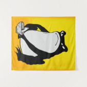 松本ほじ日本の寺Grumpy Frogスケッチアート タペストリー (正面(横))