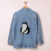 松本ほじ日本の寺Grumpy Frogスケッチアート デニムジャケット (ハンガー)