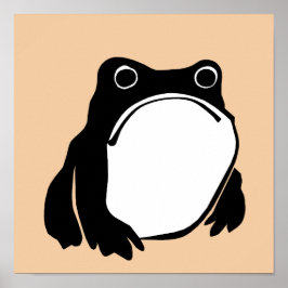 松本ほじ日本の寺Grumpy Frogスケッチアート ポスター