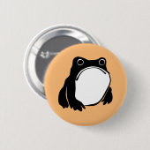 松本ほじ日本の寺Grumpy Frogスケッチアート 缶バッジ (正面&裏面)