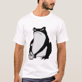 松本ほじ日本の寺Grumpy Frogスケッチアート Tシャツ (正面)