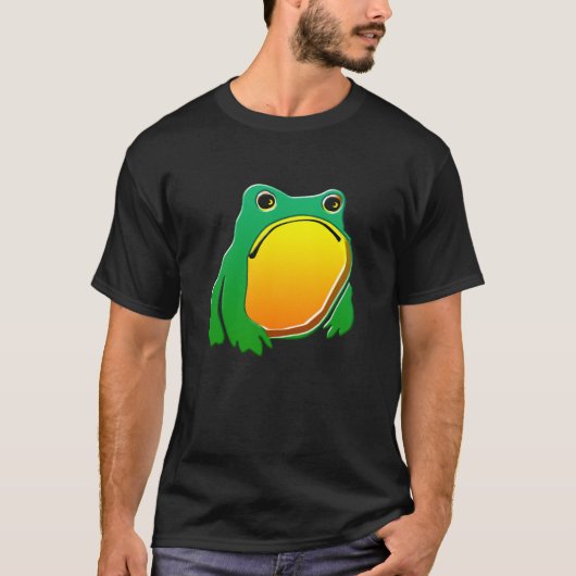 松本ほじ日本の寺Grumpy Frogスケッチアート Tシャツ (正面)