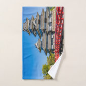 松本城と橋 バスタオルセット (ハンドタオル)