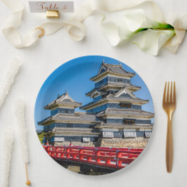 松本城と橋 ペーパープレート