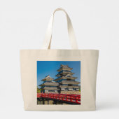 松本城と橋 ラージトートバッグ (裏面)