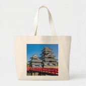 松本城と橋 ラージトートバッグ (正面)