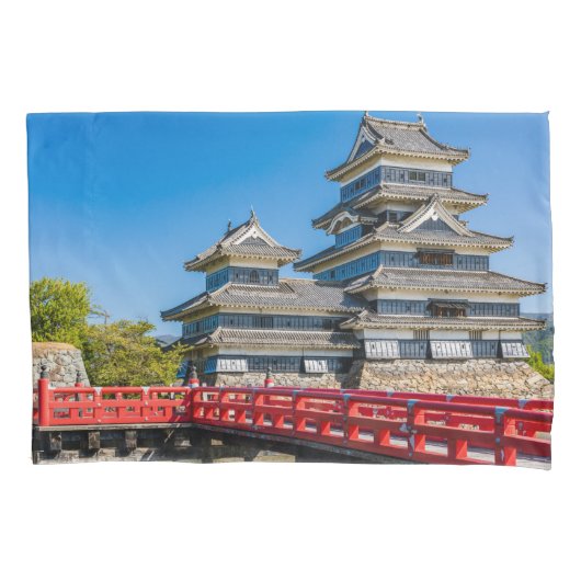 松本城と橋 枕カバー (正面)