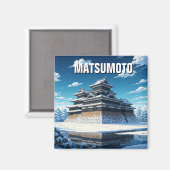 松本城日本ウィンター マグネット (正面/裏面)