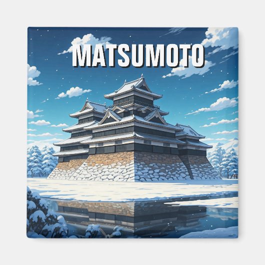 松本城日本ウィンター マグネット (正面)