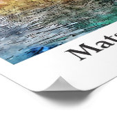 松本城日本トラベルウォーターのカラースケッチ ポスター (角)