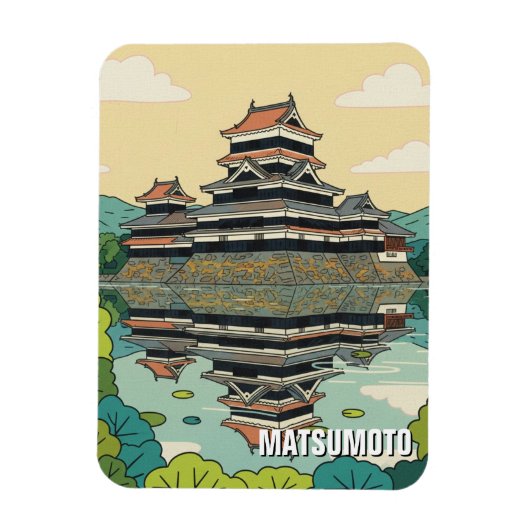 松本城 日本 マグネット (縦)