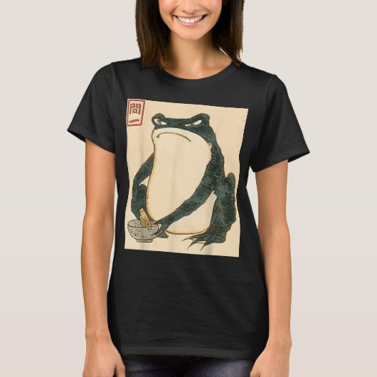松本日本の宝寺カエル浮世絵トッドミームAes Tシャツ (正面)