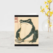 松本法寺 日本のカエル 浮世絵 ガエル ミーム  Aes カード (黄色い花)