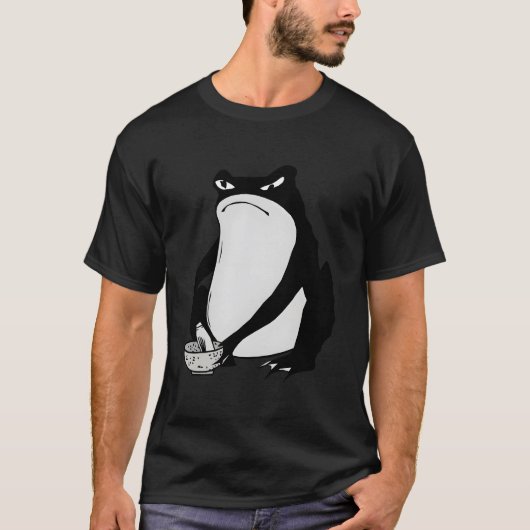 松本芳治による日本の風格あるイラスト グランピー・フロッグ Tシャツ (正面)