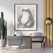 松本風日本風蛙アートプリント ポスター