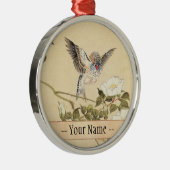 松本Keibunの鳥および花のアルバムキンカチョウ メタルオーナメント (右)