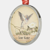 松本Keibunの鳥および花のアルバムキンカチョウ メタルオーナメント (左)