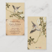 松本Keibunの鳥および花のアルバムキンカチョウ 名刺 (正面/裏面)