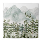 松林と山水色 タイル (正面)