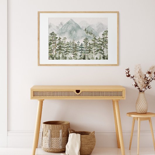 松林と山水色 ポスター