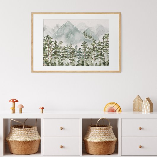 松林と山水色 ポスター