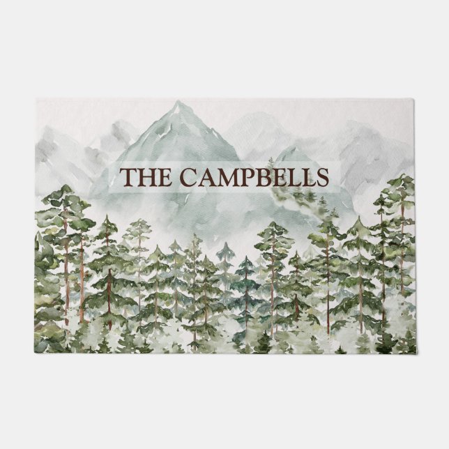 松林と山 ドアマット (正面)