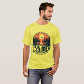 松林のキャンプファイヤーの夜 Tシャツ (正面フル)