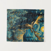 松林の中でムースゴッホ タペストリー (正面(横))