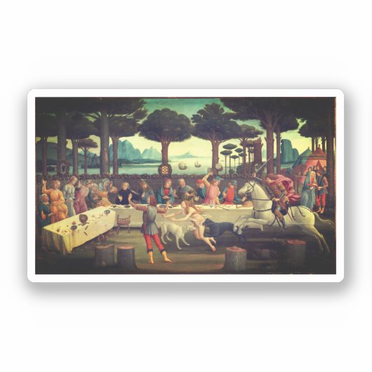 松林の宴会 シール (正面)