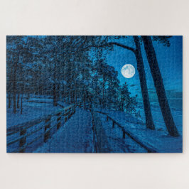 松林を覆った冬の風景 ジグソーパズル