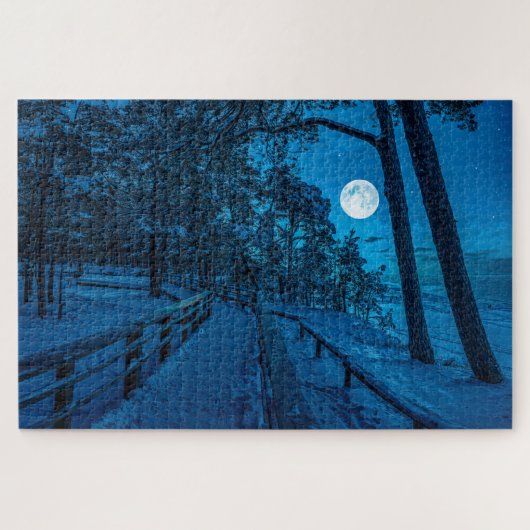 松林を覆った冬の風景 ジグソーパズル (横)