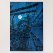 松林を覆った冬の風景 ジグソーパズル (縦)