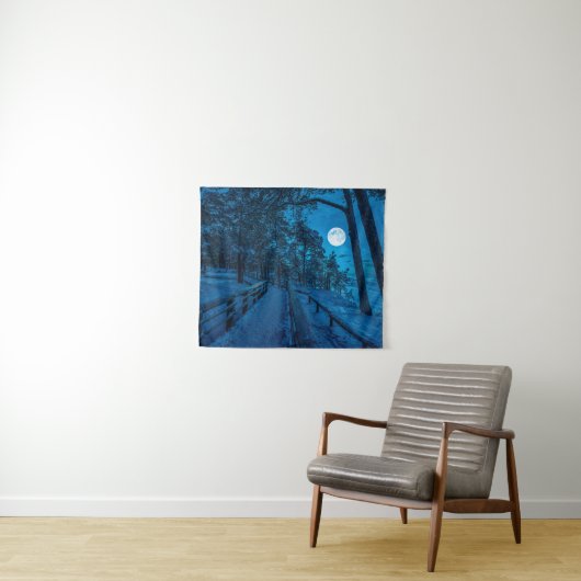 松林を覆った冬の風景 タペストリー (インサイチュ(横))