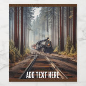 松林を通る蒸気列車 ワインラベル (シングルラベル)