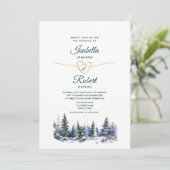 松林グリーンのウェディング招待状 招待状 (スタンド正面)