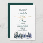 松林グリーンのウェディング招待状 招待状 (正面/裏面)