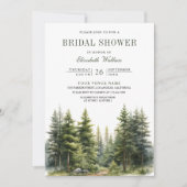 松林フォトQRコードブライダルシャワー 招待状 (正面)